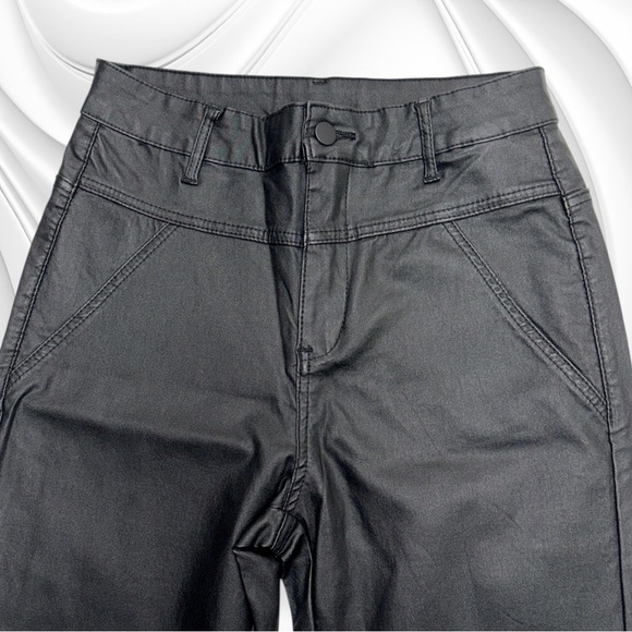 SHEIN Denim - SHEIN Women’s Medium Black Waxy High Rise Jean Pant